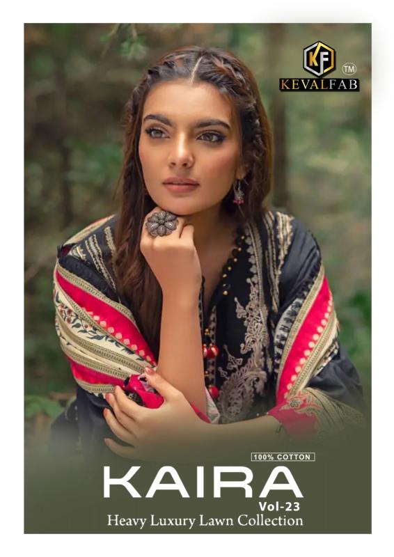 Keval Kaira Vol-23 series 23001-23006 Lawn Cotton Wholesale Salwar Kameez in Surat