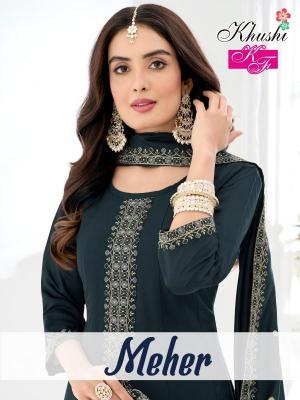 khushi fashion meher series 3001-3006 Roman Silk Wholesale Salwar Kameez in Surat