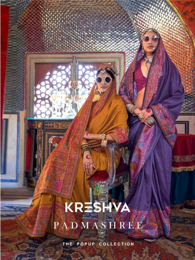 KRESHVA PADMASHREE series 707-712 P.V SILK Wholesale Saree in Surat