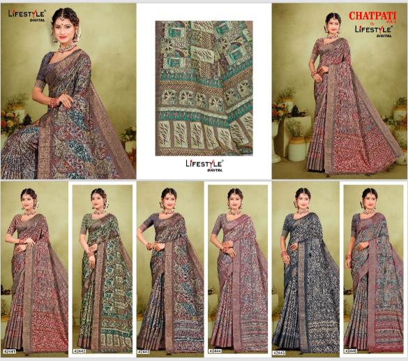 lifestyle chatpati vol 6 series 42441-42446 fancy Wholesale Saree in Surat