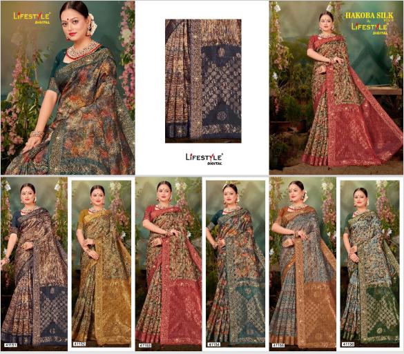 lifestyle hakoba silk vol 3 series 41151-41156 fancy Wholesale Saree in Surat