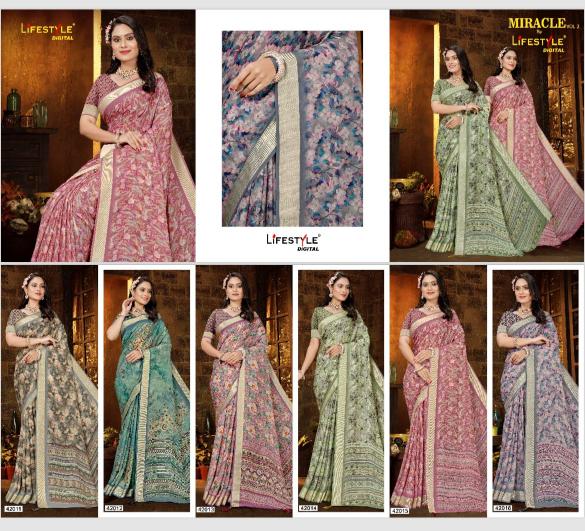 lifestyle miracle vol 2 series 42011-42016 fancy Wholesale Saree in Surat