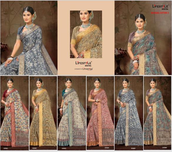 lifestyle rachna cotton vol 3 SERIES 31561-31566 fancy Wholesale Saree in Surat