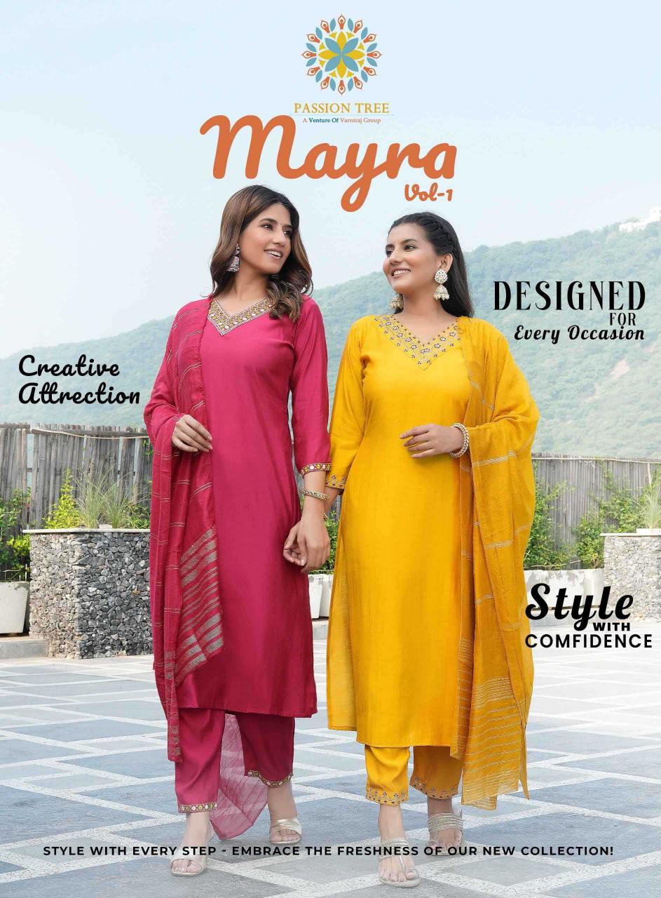 passion tree mayra vol 1 series 1001-1006 ROMAN SILK Wholesale Salwar Kameez in Surat