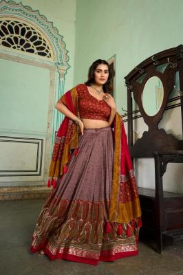 pr sanaya lnb1209 tussar silk Wholesale lehenga in Surat