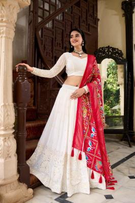 pr varnika lnb1500 Georgette Lucknowi Paper Mirror work  Wholesale lehenga in Surat