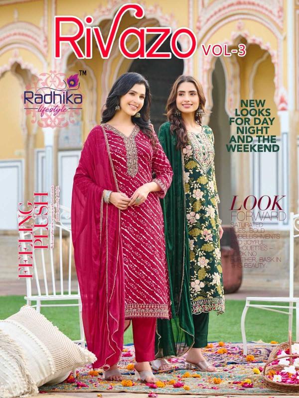 radhika lifestyle rivazo vol 3 series 3001-3006 RAYON Wholesale Salwar Kameez in Surat