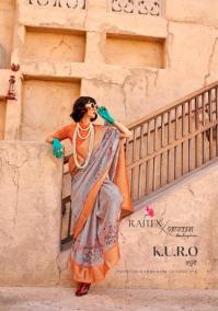 rajtex kuro series 376001-376006 HANDLOOM GEORGETTE Wholesale Saree in Surat