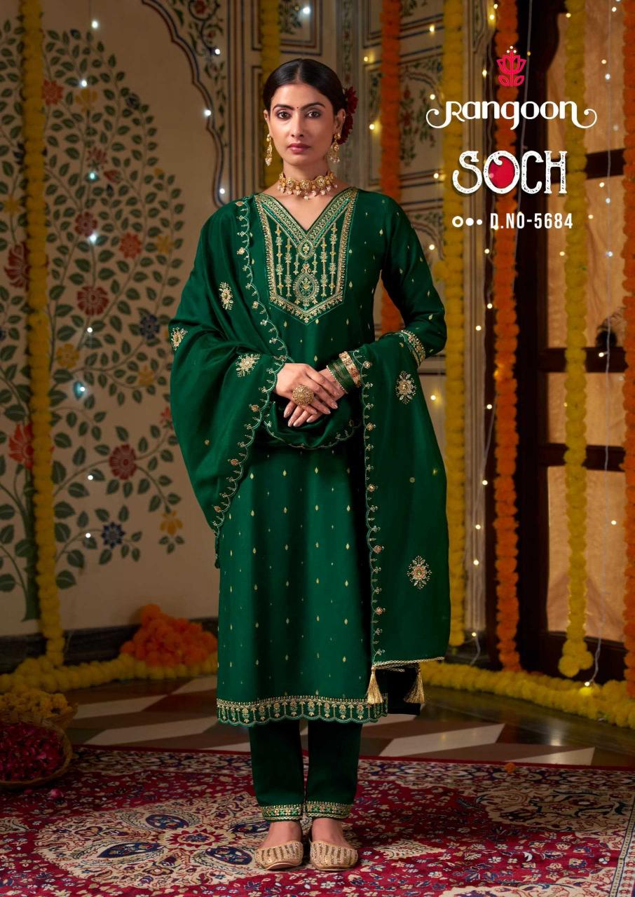 rangoon soch series 5681-5684 VISCOSE JACQUARD Wholesale Salwar Kameez in Surat