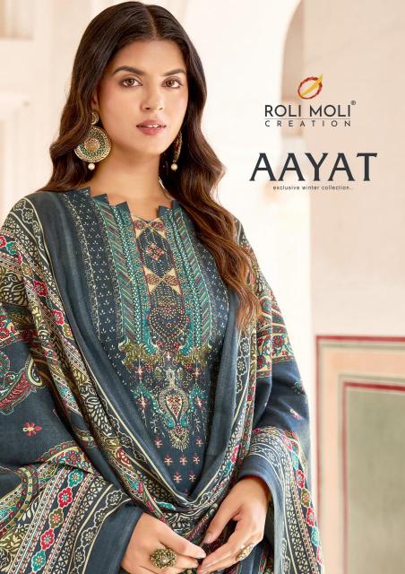 roli moli aayat series 1001-1006 PASHMINA Wholesale Salwar Kameez in Surat