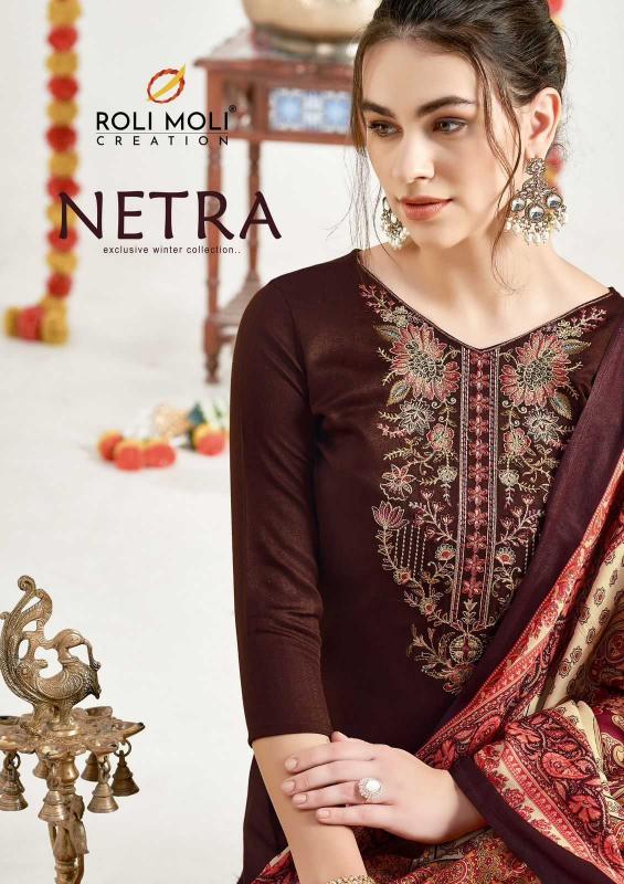 roli moli creation netra series 1001-1008 Heavy Pashmina Wholesale Salwar Kameez in Surat