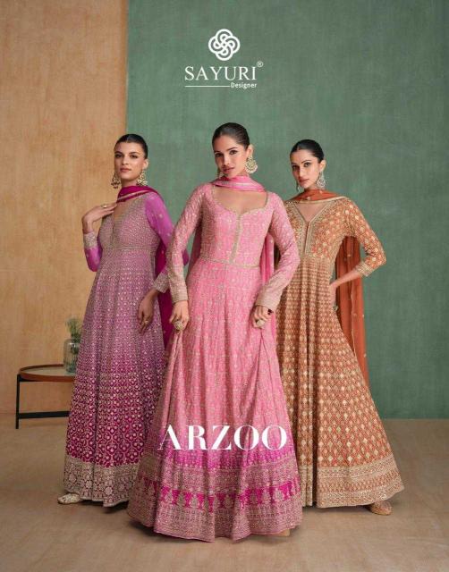 sayuri arzoo series 5684-5686 REAL GEROGETTE Wholesale gown in Surat