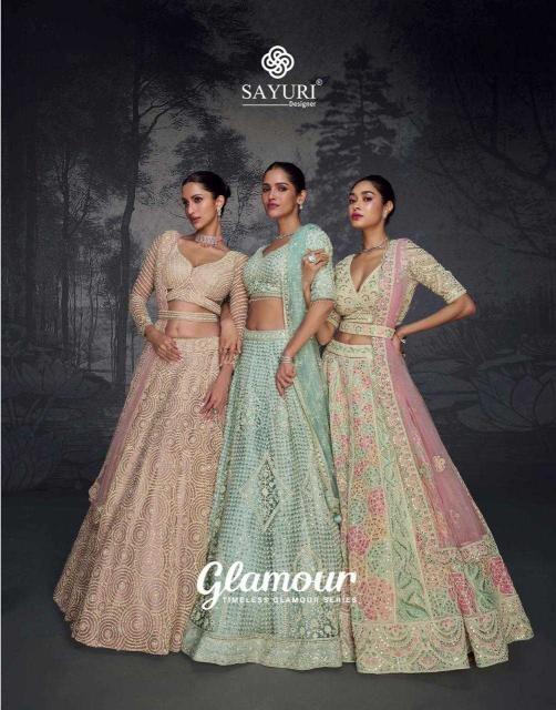 sayuri designer glamour series 5591-5594 PURE NET Wholesale lehenga in Surat