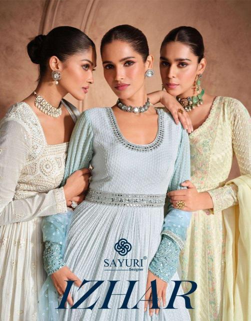 sayuri izhar series 5676-5678 REAL GEROGETTE Wholesale gown in Surat