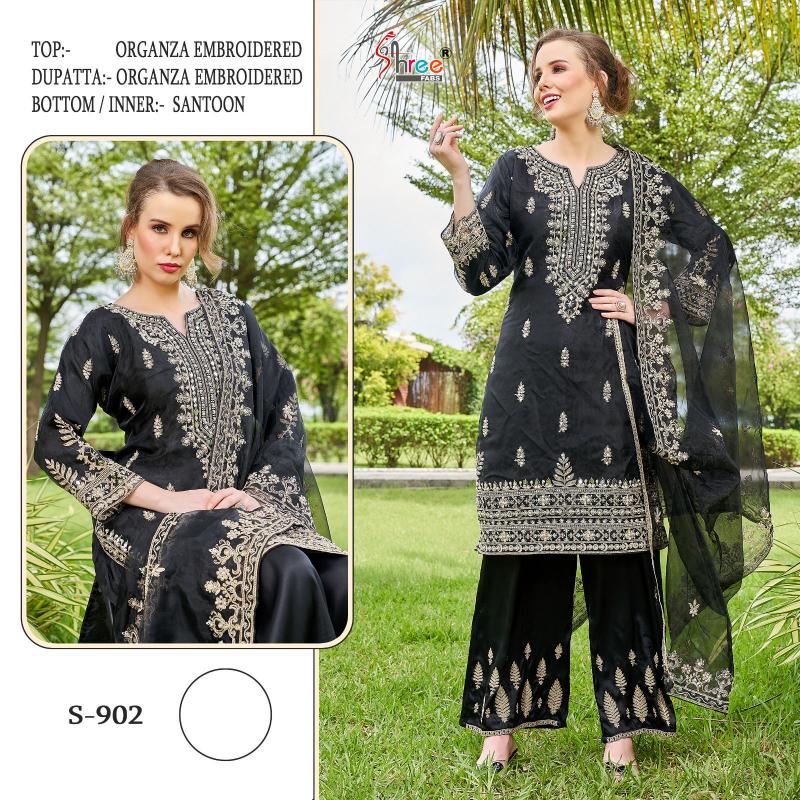 SHREE FAB DESIGN NO.- S 902 Heavy Organza Embroidered Wholesale Salwar Kameez in Surat