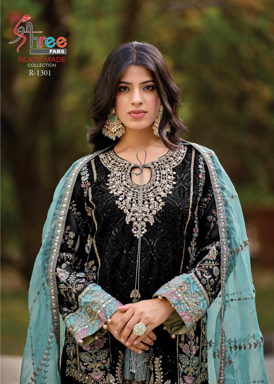 shree fabs r 1301 heavy embroidery work organza Wholesale Salwar Kameez in Surat