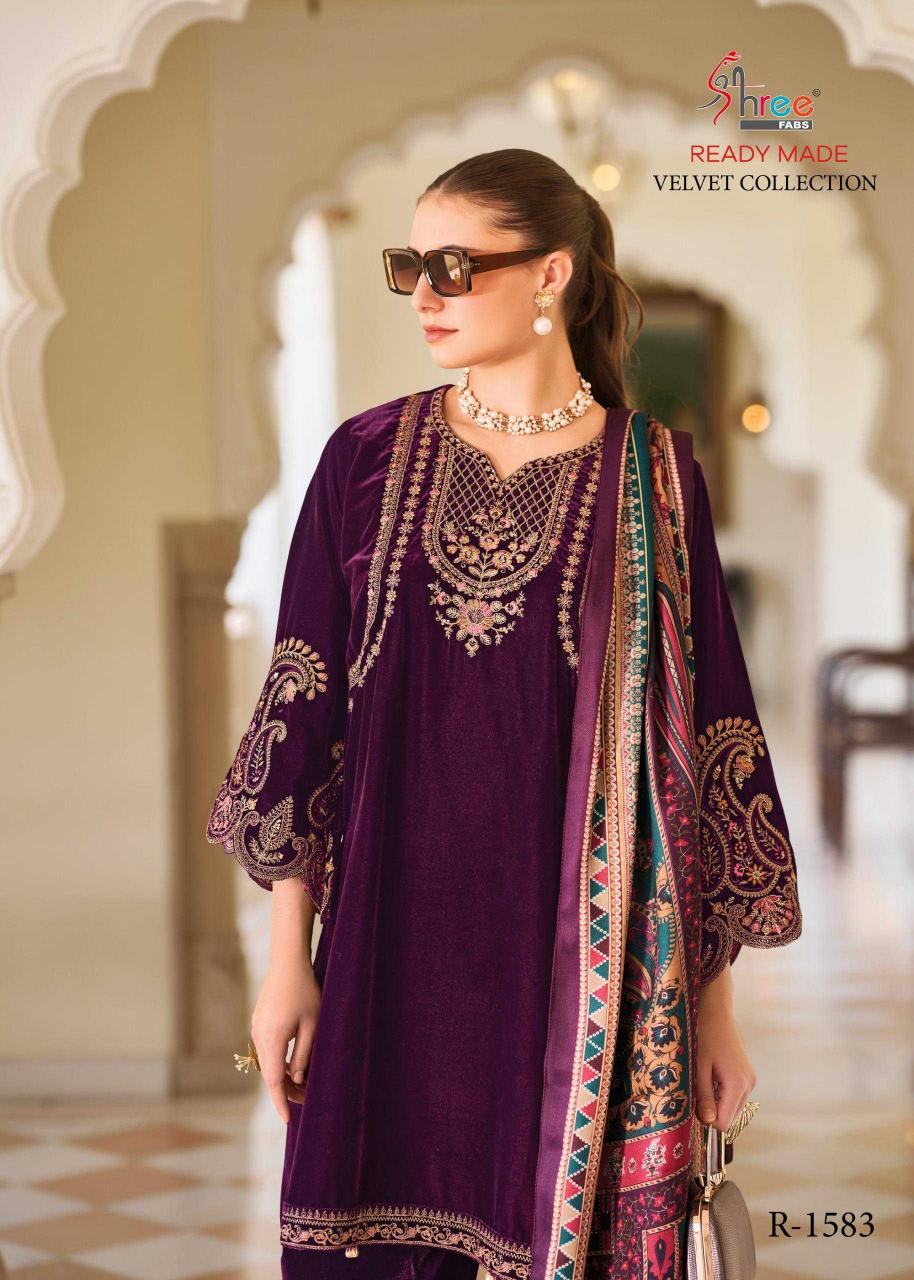 shree fabs r 1583 11000 thousand velvet Wholesale Salwar Kameez in Surat