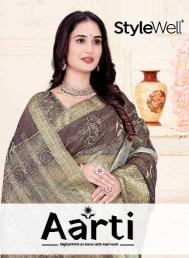 stylewell aarti series 3736-3742 Digital Print On Soft Organza Wholesale Saree in Surat