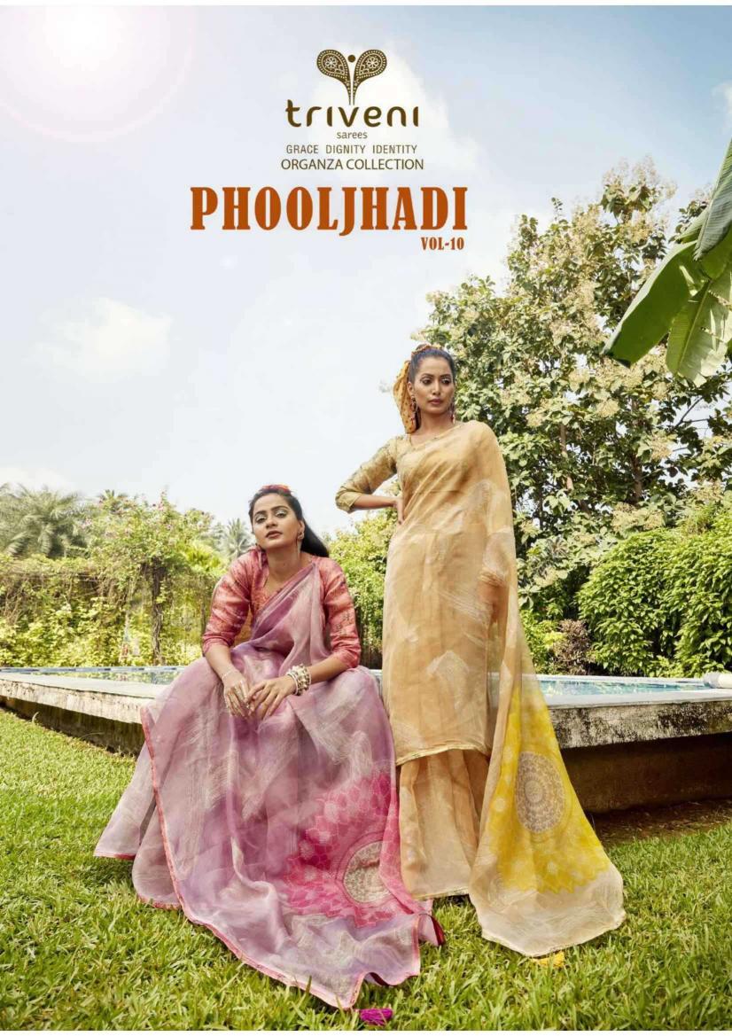 triveni phooljhadi vol 10 series 35181-35188 ABSTRACT PRINT Wholesale Saree in Surat  