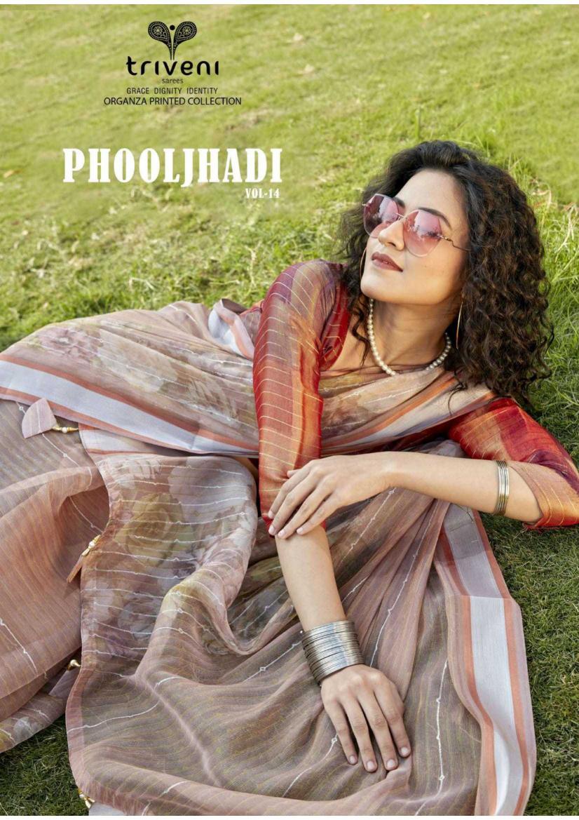 triveni phooljhadi vol 14 series 34681-34688 ABSTRACT PRINT Wholesale Saree in Surat