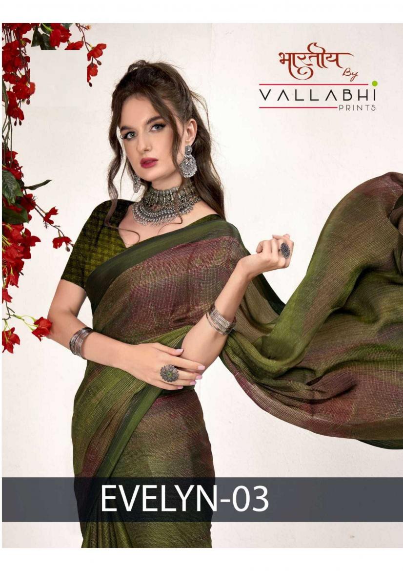 vallabhi prints evelyn vol 3 series 29611-29616 CHIFFON Wholesale Saree in Surat