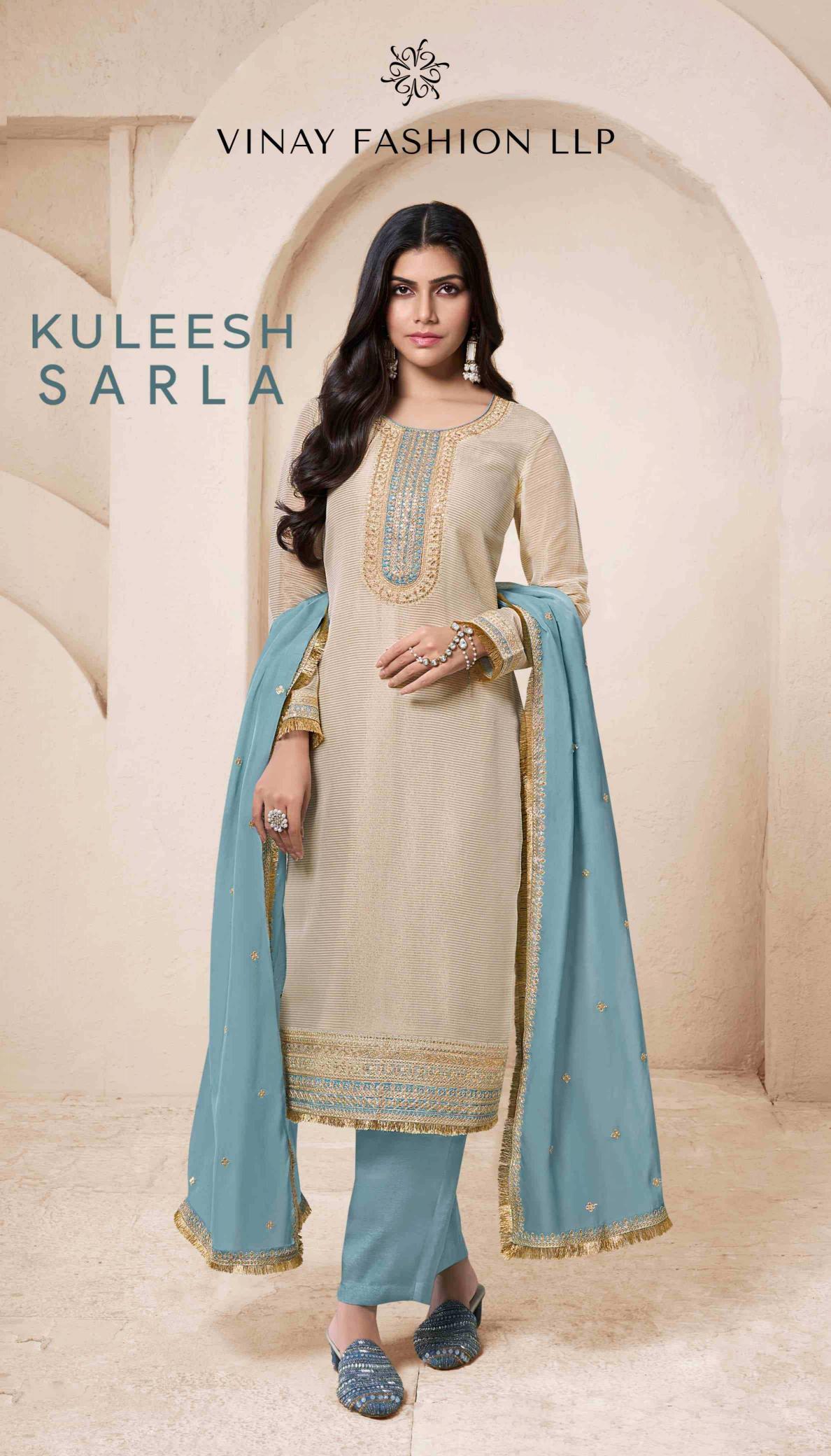 vinay kuleesh sarla series 70441-70444 ORGANZA Wholesale Salwar Kameez in Surat