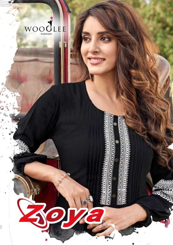 wooglee zoya series 1001-1004 Rayon Wrinkle Wholesale kurti in Surat