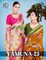 5d designer yamuna vol 23 series 41973-41978 CHIFFON Wholesale Saree in Surat