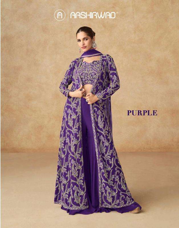 aashirwad purple series 10114-10116 REAL GEORGETTE wholesale salwar kameez in surat