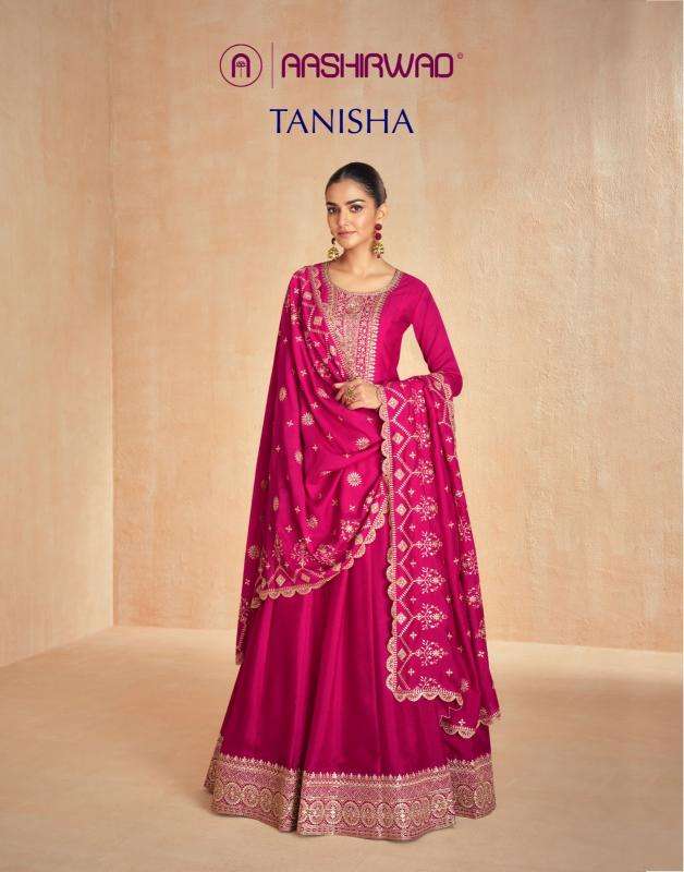 aashirwad tanisha series 10099-10103 PREMIUM SILK gown with dupatta 