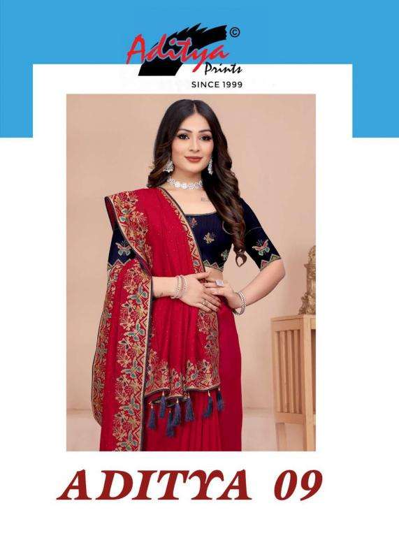 aditya prints aditya vol 9 series 1072-1080 Vichitra Blooming Wholesale Saree in Surat