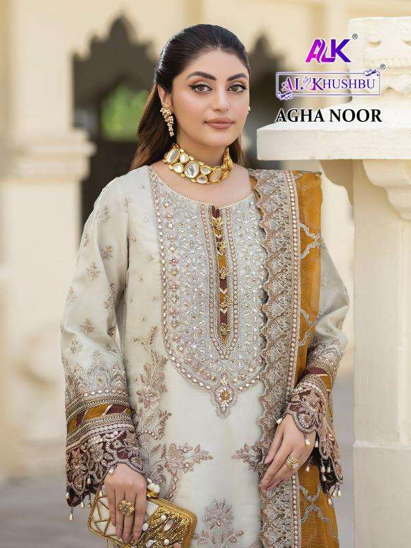 al khushbu agha noor series 6003-6005 GEORGETTE Wholesale Salwar Kameez in Surat