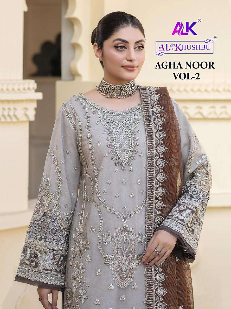 al khushbu agha noor vol 2 series 6006-6008 GEORGETTE wholesale salwar kameez in surat