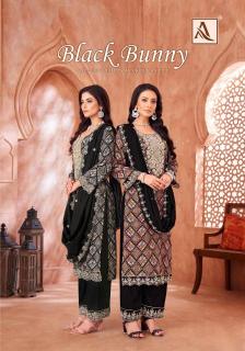 alok suits black bunny series 1685001-1685006 Viscose Reyon Wholesale Salwar Kameez in Surat