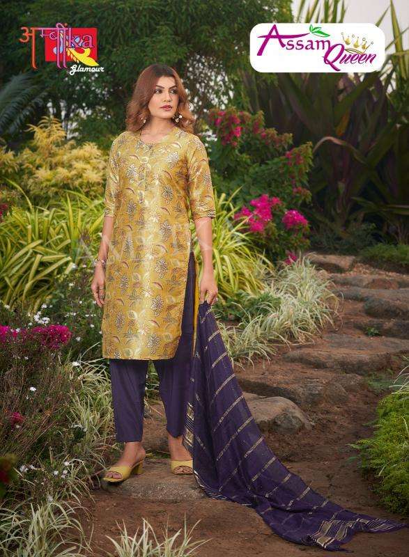 ambika assam queen part 2 Digital printed Assam silk Wholesale Salwar Kameez in Surat