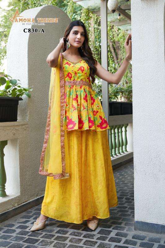 amoha c830 readymade crop top style salwar kameez