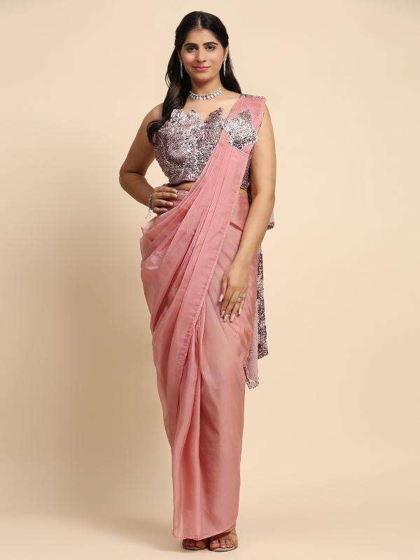 amoha trendz a332 silk organza ready to wear saree