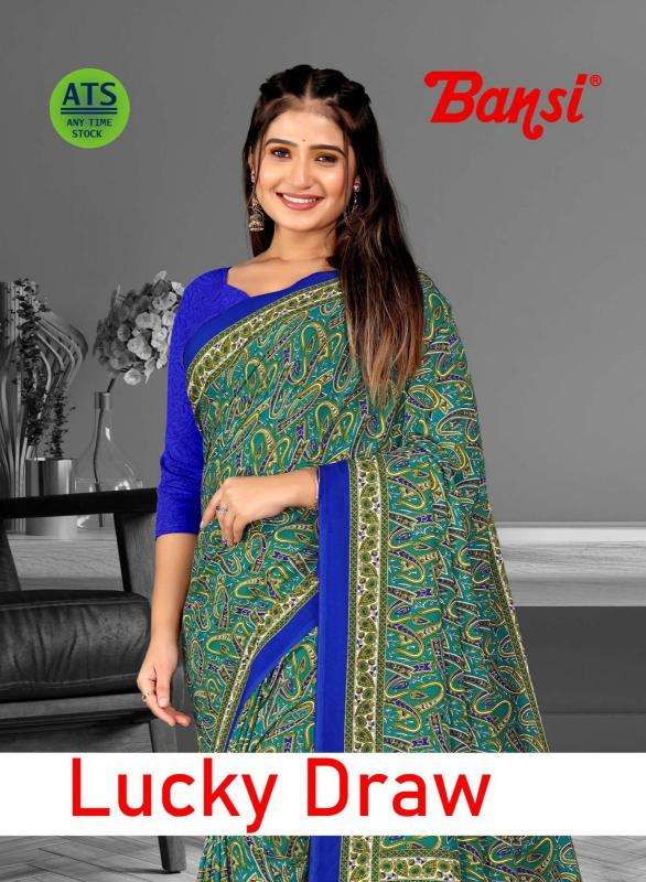 bansi lucky draw series 3551-3558 LEON SATIN wholesale saree in surat