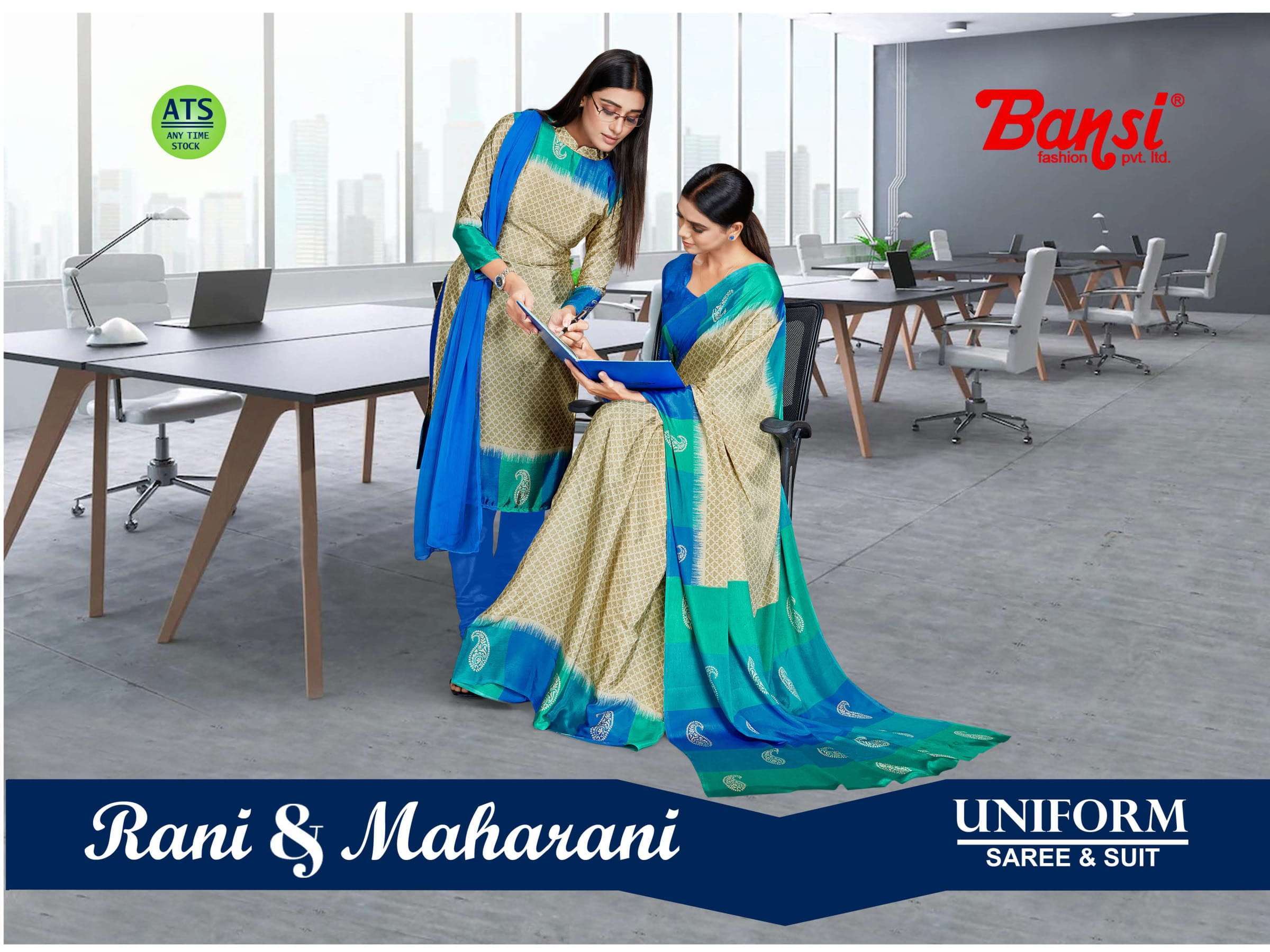 bansi uniform rani & maharani silk crepe  wholesale saree in surat 