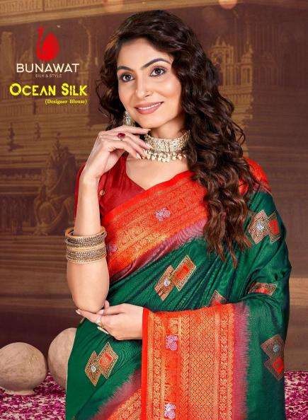 bunawat ocean silk series 1001-1008 SILK wholesale saree in surat 