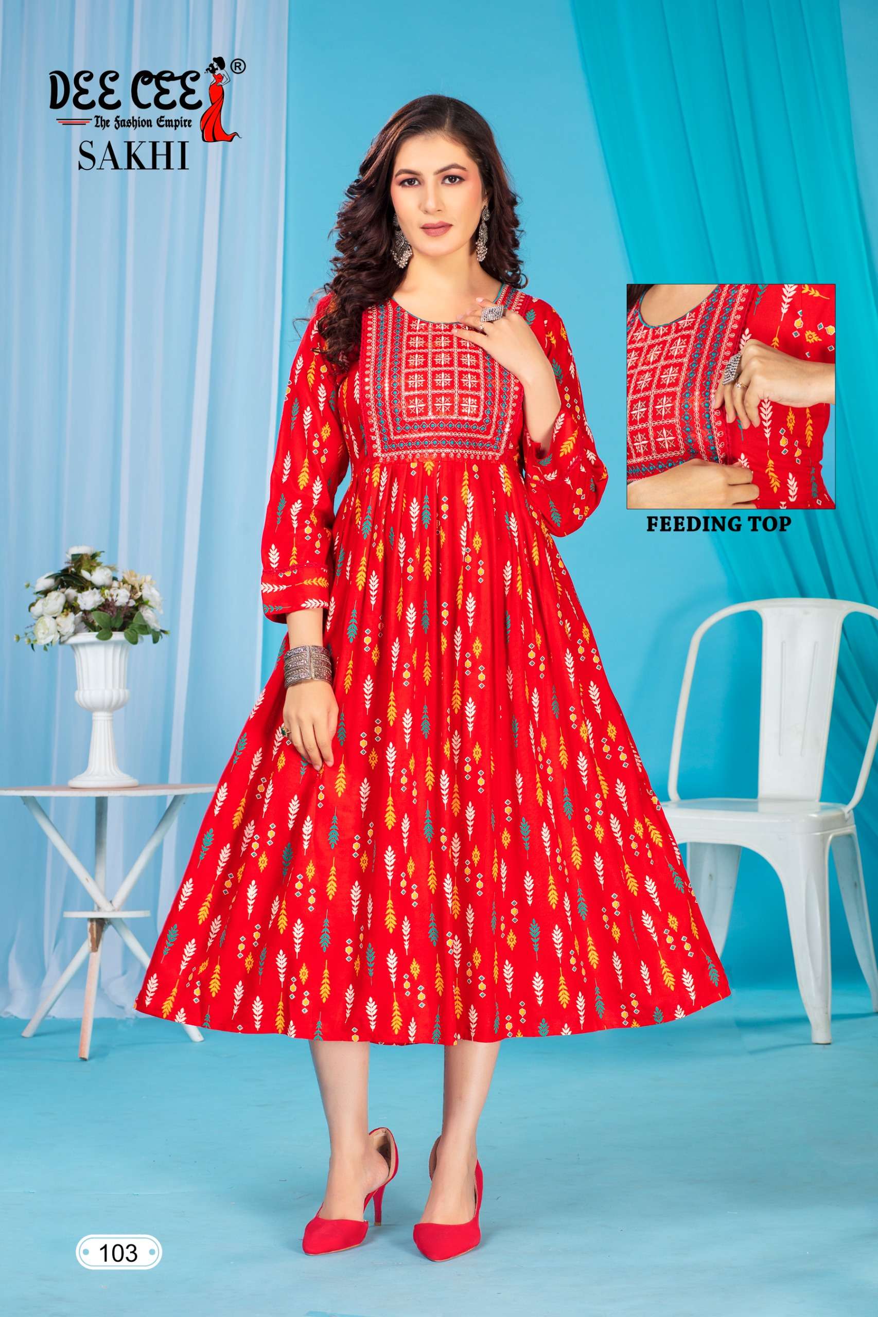 Deecee Sakhi series 101-106 Rayon Wholesale kurti in Surat