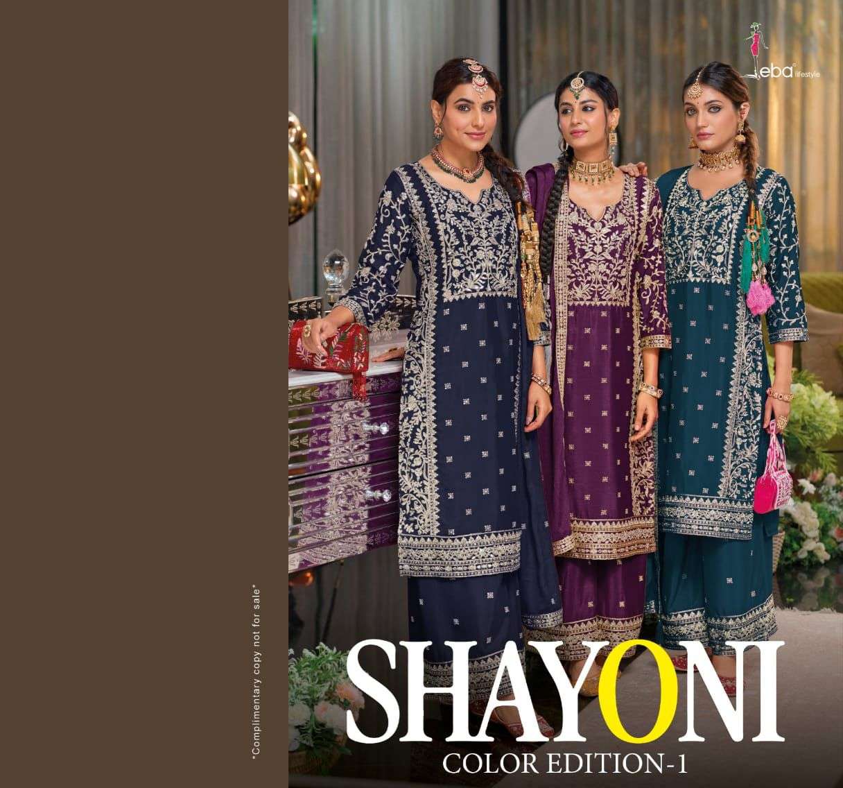 Eba Shayoni Colour EDI-1 Chinon with Embroidery Work Wholesale Salwar Kameez in Surat