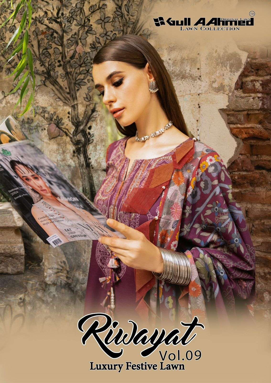 Gull Aahmed Riwayat Vol-09 series 9001-9006 Pure Lawn Cotton wholesale salwar kameez in surat