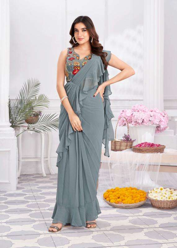 jivora begin angel-2900 satin silk fancy fashionable ready to wear saree