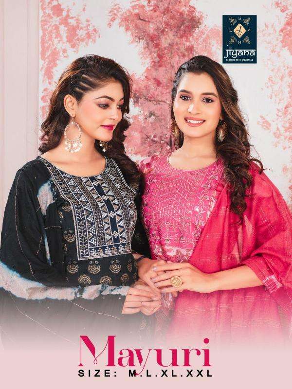 jiyana mayuri series 101-108 TWO TON RAYON Wholesale Salwar Kameez in Surat