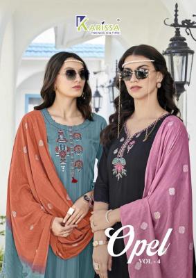 karissa opel vol 4 series 4001-4006 VISCOSE RAYON Wholesale Salwar Kameez in Surat