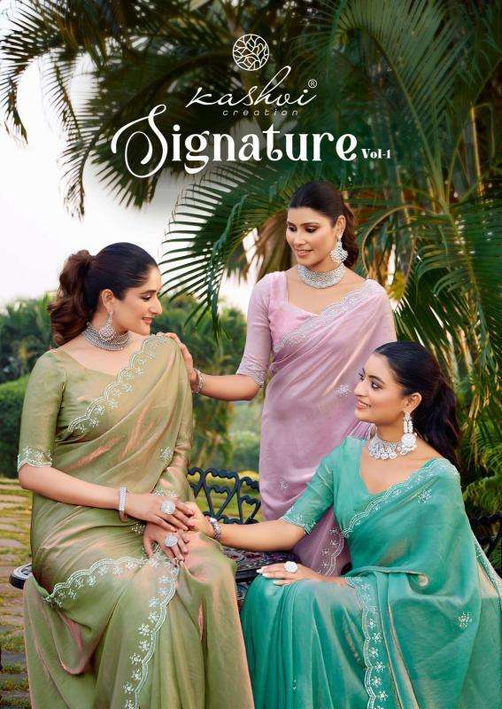 kashvi signature vol 1 series 101-106 MALAI SILK  wholesale saree in surat 