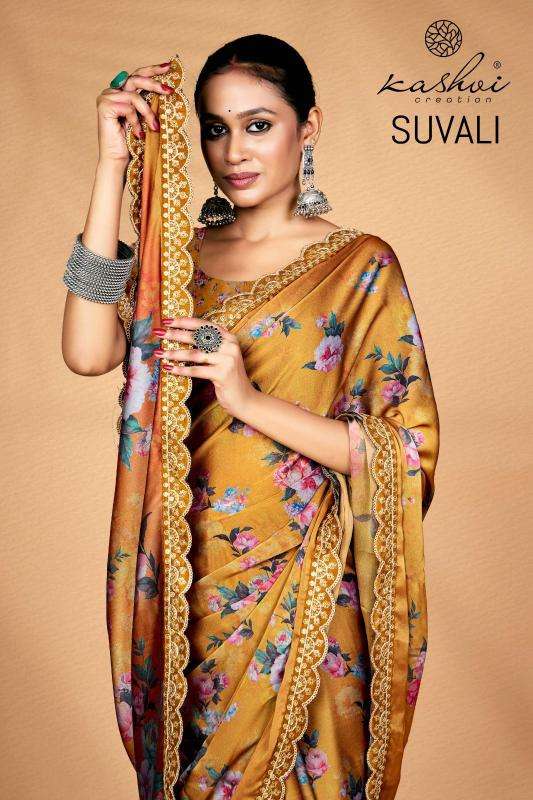 kashvi suvali series 1001-1008 BLACK RANGOLI Wholesale Saree in Surat