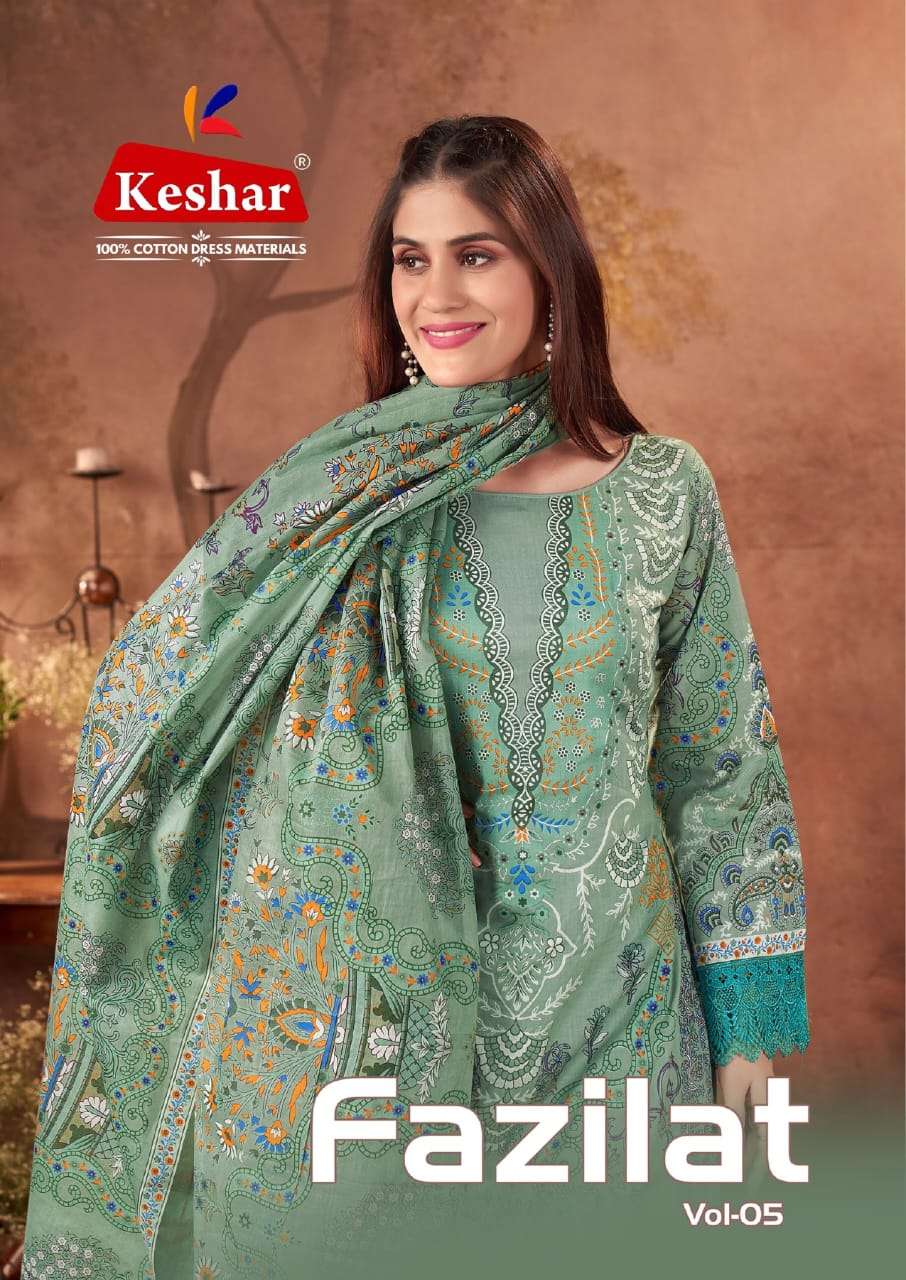 Keshar Fazilat Vol-05 series 5001-5006 Pure Cotton Wholesale Salwar Kameez in Surat