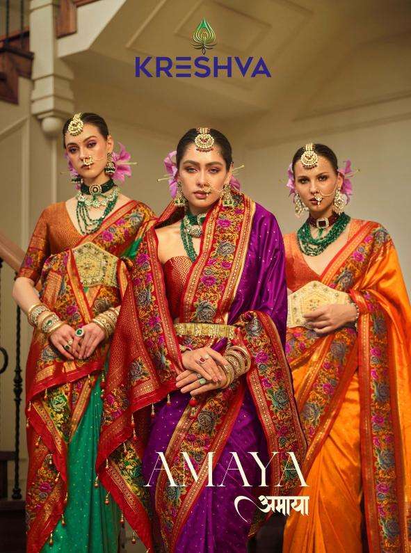 kreshva amaya series 445-453 BANARASI SILK Wholesale Saree in Surat